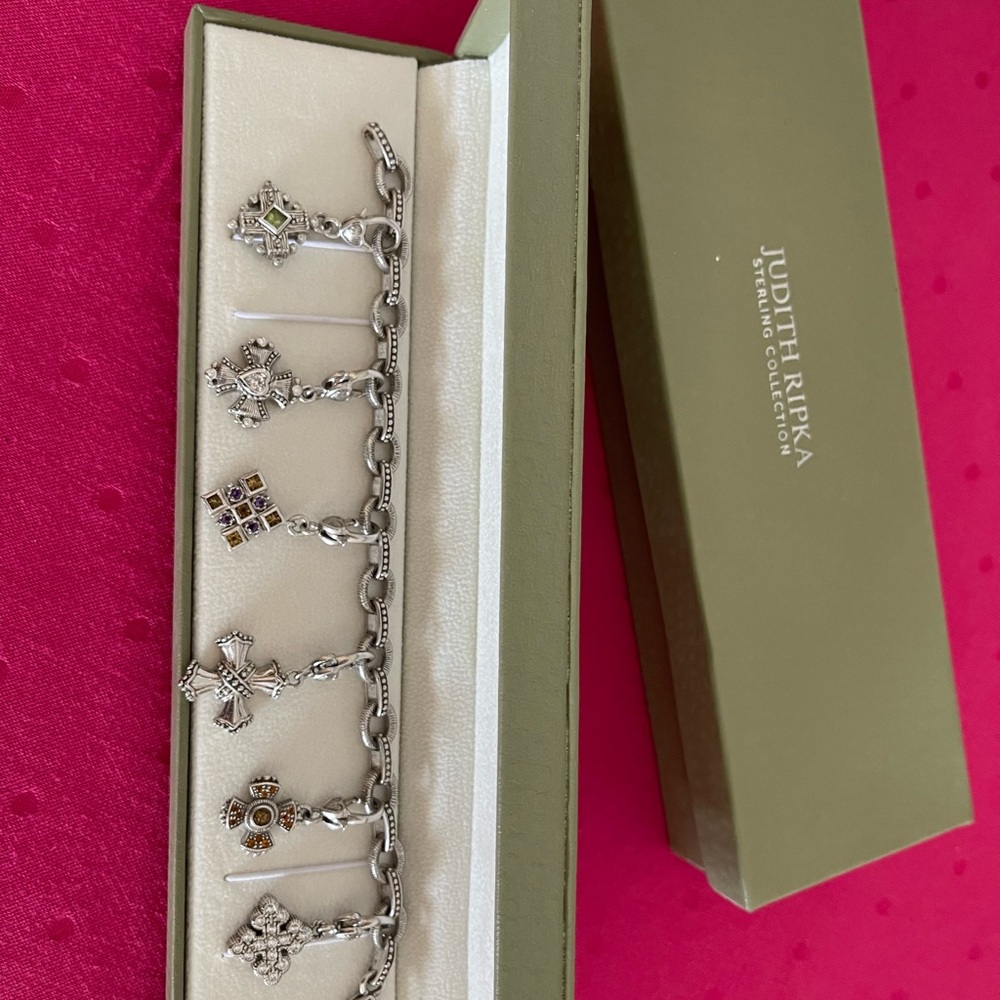 Judith Ripka Silver Charm Bracelet